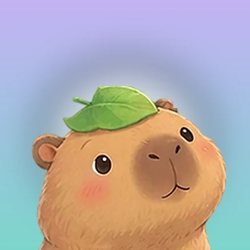 CapyBreath app icon: a smiling capybara wearing a green leaf on its head